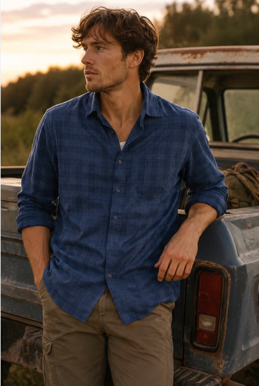 Joseph Abboud Cashmere Blend Plaid Button Down Shirt L Trucker Farmer Gorpcore